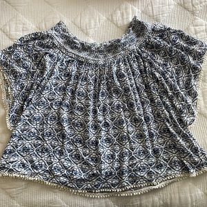 Off-the-shoulder Red Camel shirt, size small